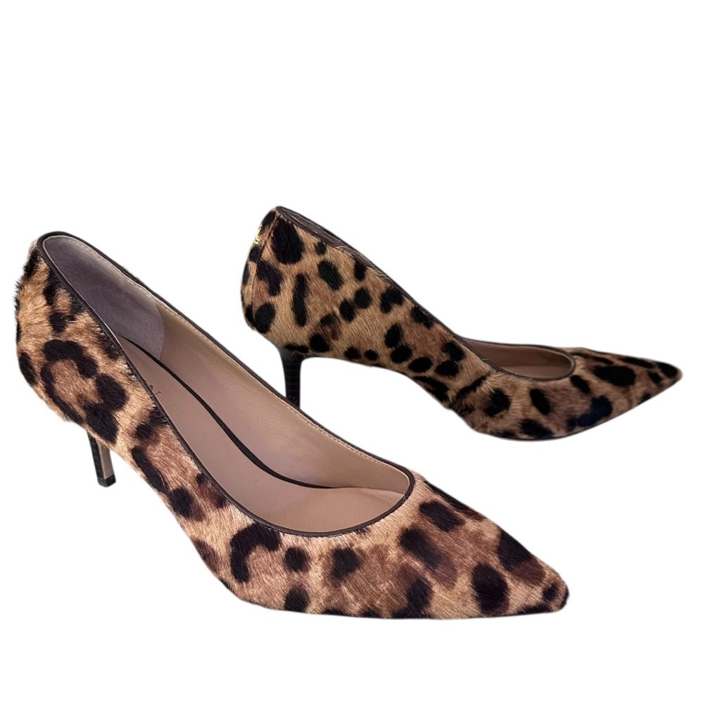Lauren Ralph Lauren Lanette Pump Leopard Print Calf Hair Leather Lined Size 6.5